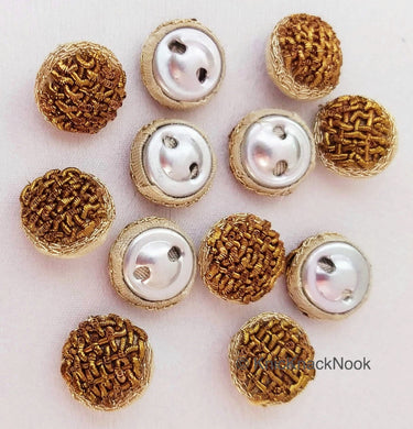 Bronze / Gold Embroidered Buttons